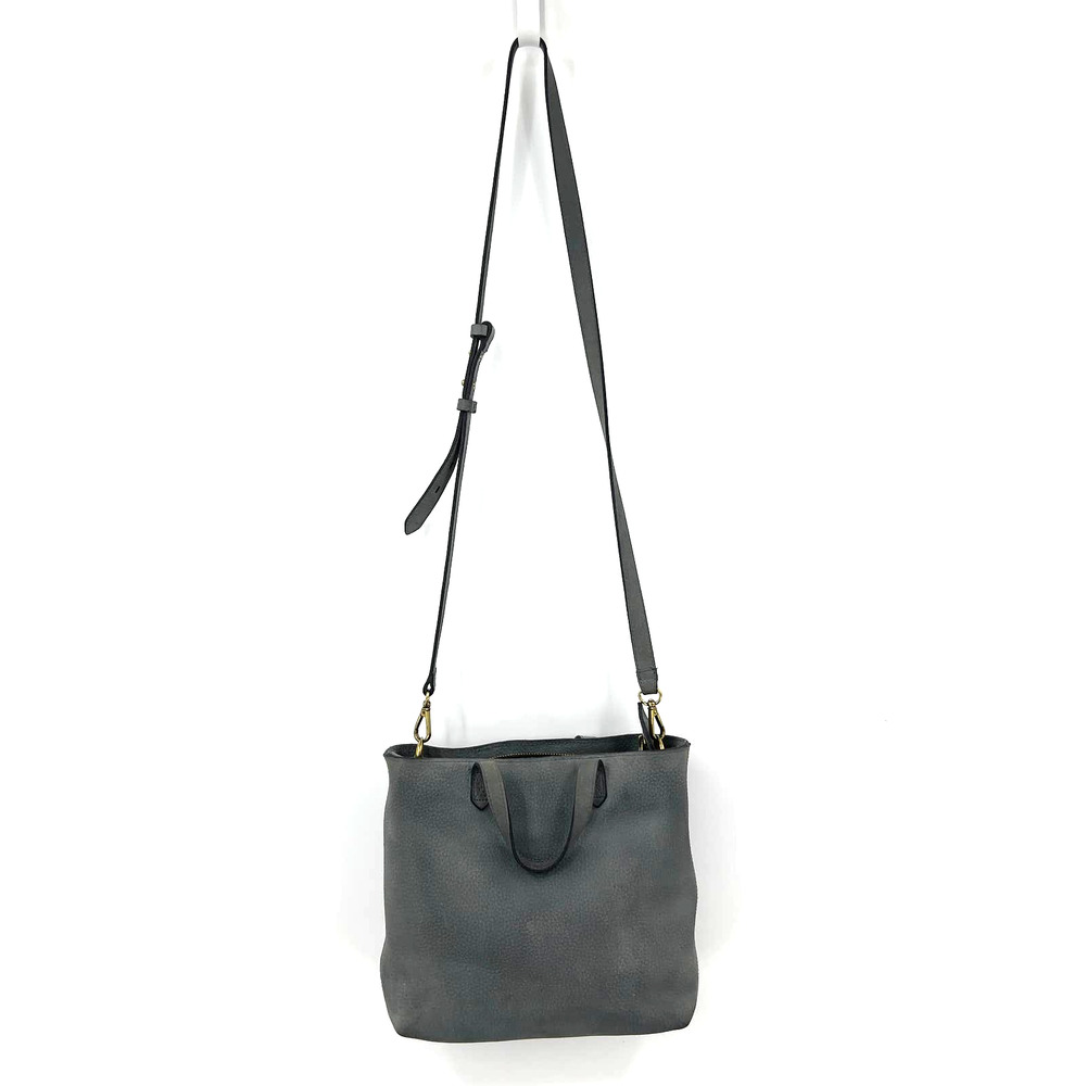 Madewell Blue Green Gray Small Zip Top Transport Crossbody Leather Purse Bag